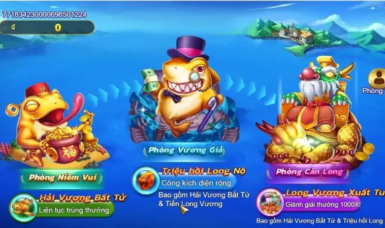 Các phòng chơi trong game Bắn Cá Royal Fishing Tại SumVip