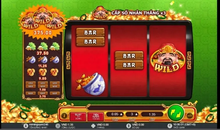 Hướng Dẫn Chơi Trò Chơi Nổ Hũ Thần Tài Tại SumVip Chi Tiết 2 Giao diện chơi Nổ Hũ Thần Tài Tại SumVip